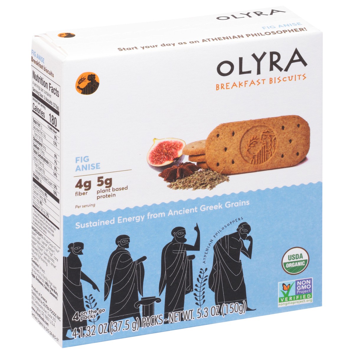 slide 7 of 9, Olyra Breakfast Biscuits, Organic, Fig Anise, On the Go, 4 Packs, Box, 1.32 oz