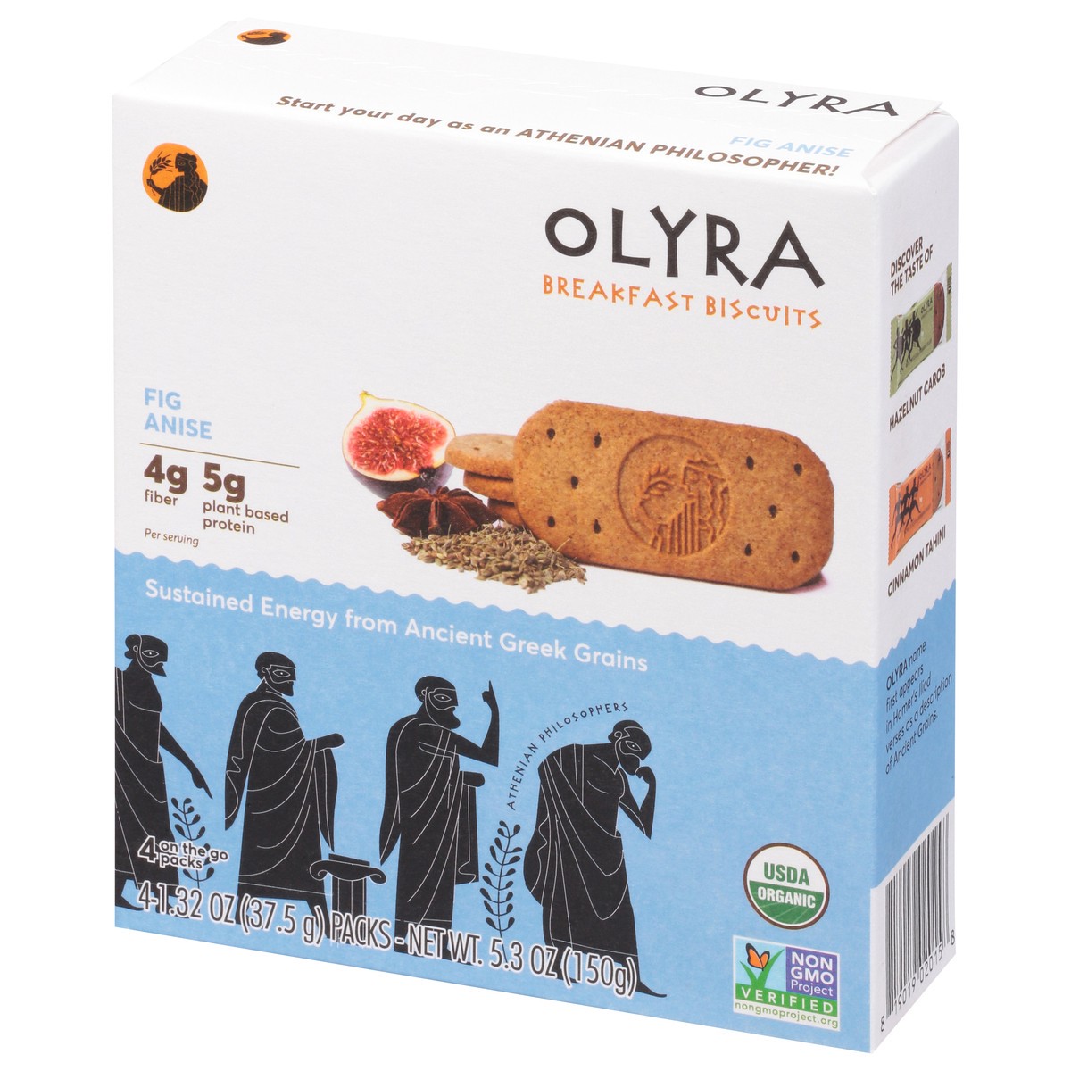 slide 5 of 9, Olyra Breakfast Biscuits, Organic, Fig Anise, On the Go, 4 Packs, Box, 1.32 oz