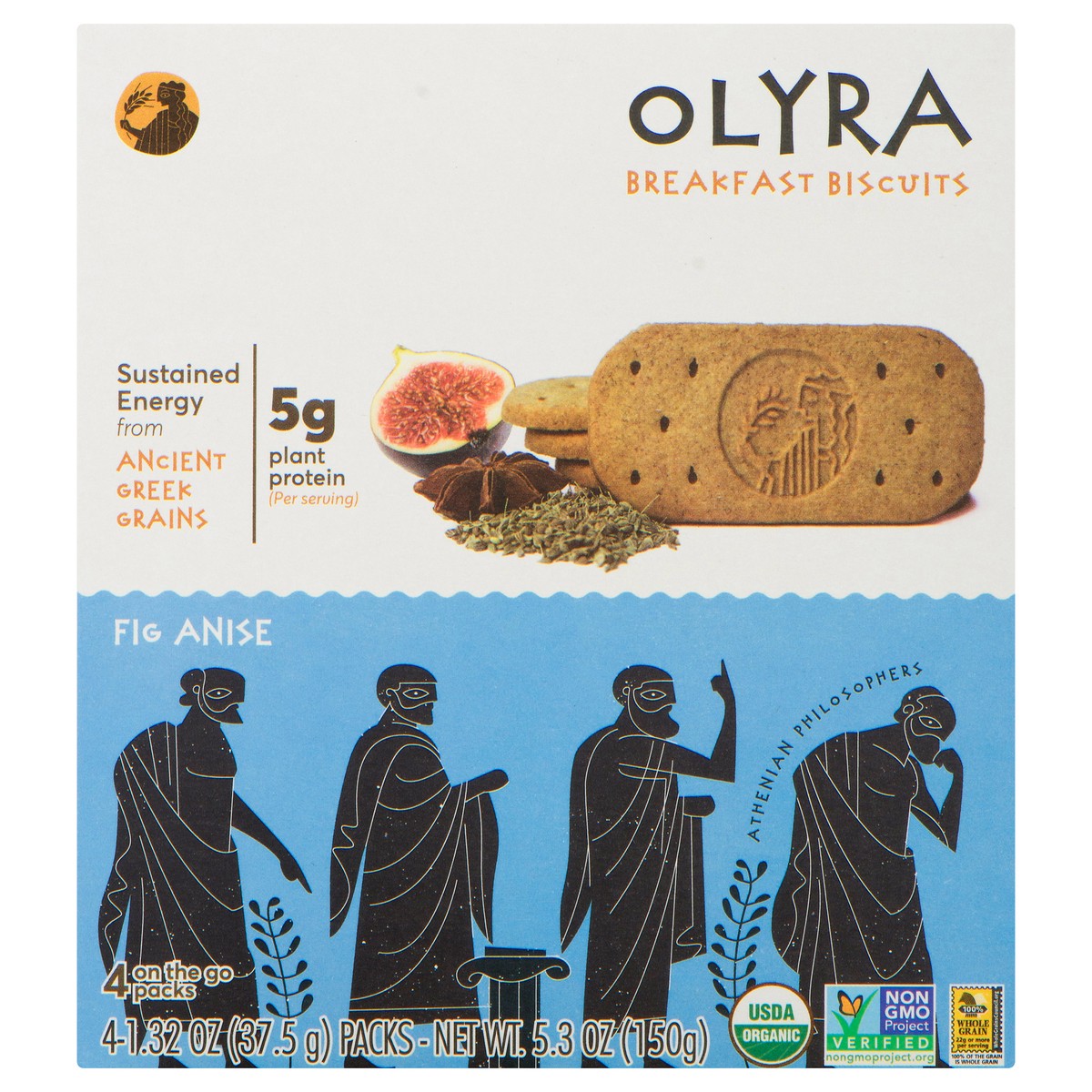 slide 1 of 9, Olyra Breakfast Biscuits, Organic, Fig Anise, On the Go, 4 Packs, Box, 1.32 oz