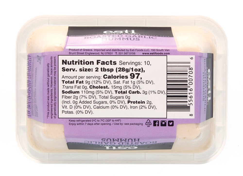 slide 2 of 2, Esti Foods Esti Hummus Esti Authentic Greek Roasted Garlic Hummus - 10 oz, 10 oz