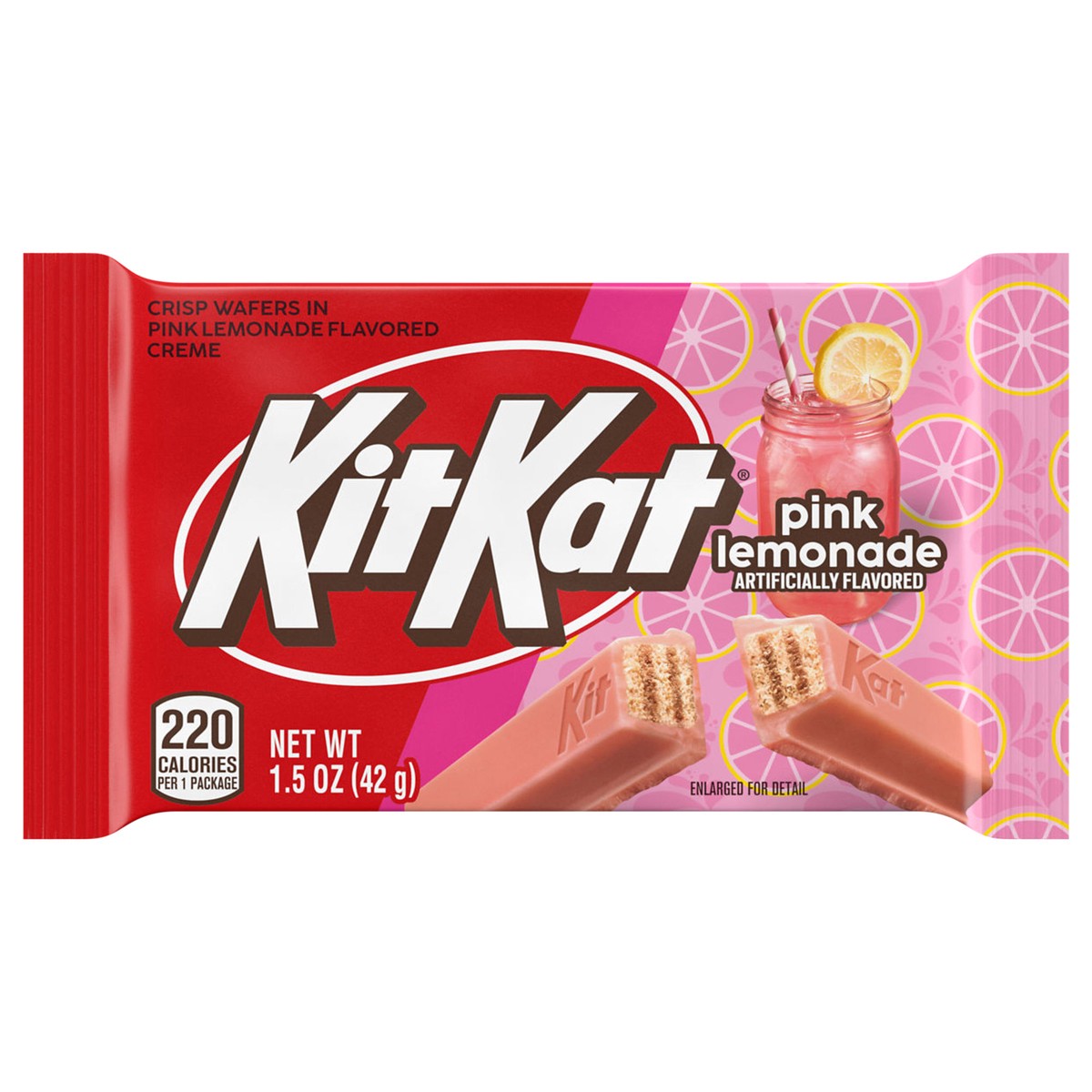 slide 1 of 6, KIT KAT Pink Lemonade Flavored Wafer Candy Bar, 1.5 oz, 1 ct