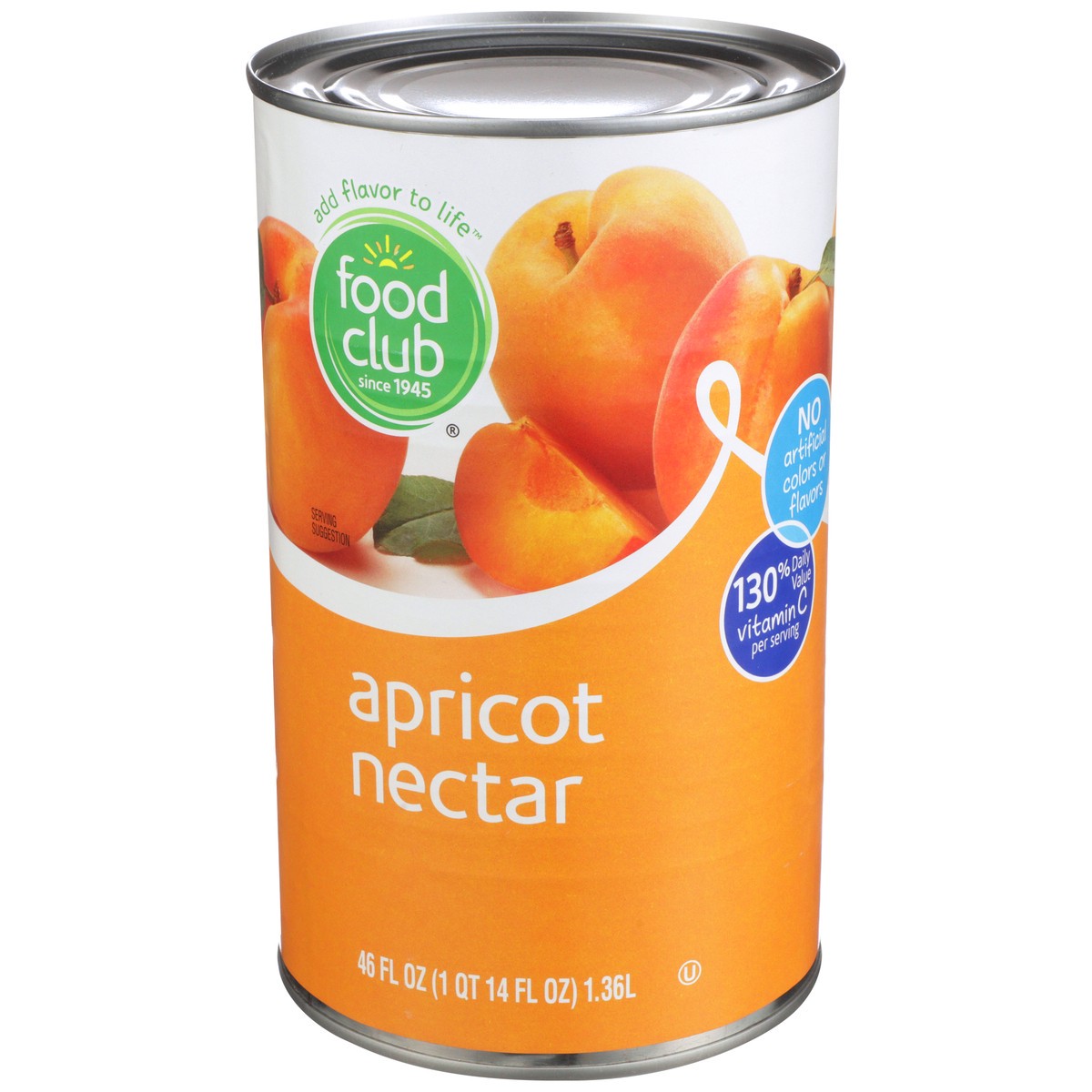 slide 2 of 9, Food Club Apricot Nectar, 46 fl oz