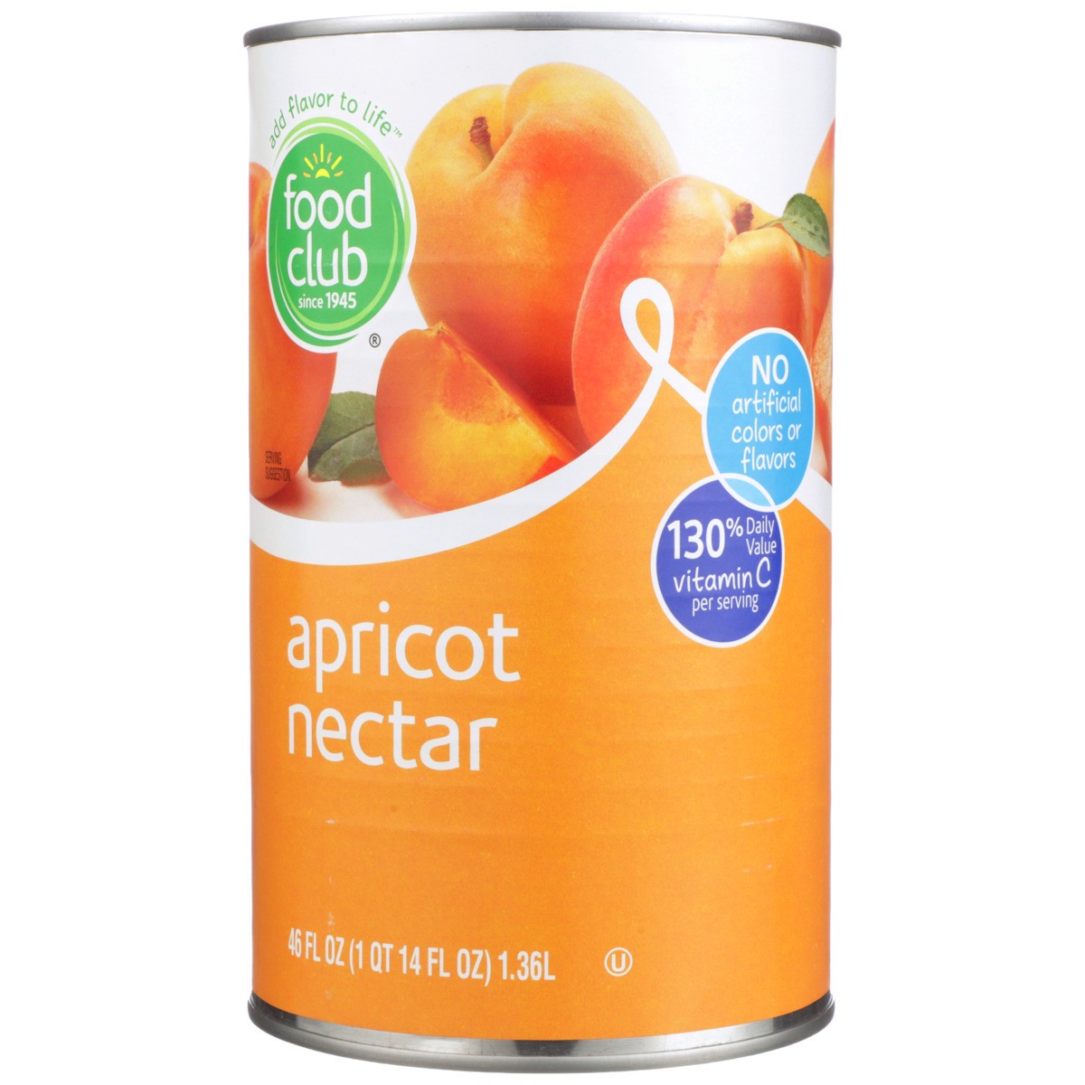 slide 8 of 9, Food Club Apricot Nectar, 46 fl oz