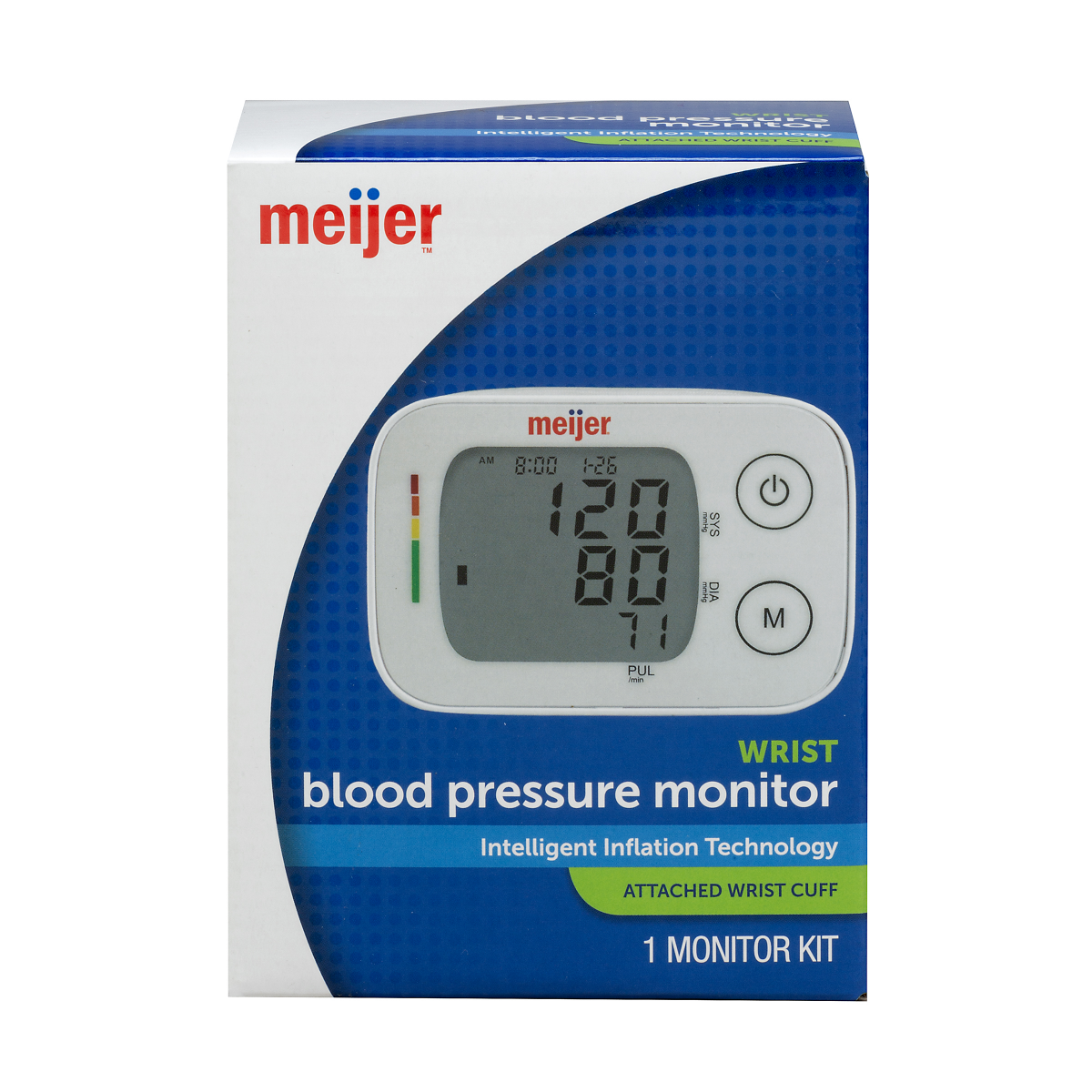 slide 1 of 4, Meijer Wrist Blood Pressure Monitor, 1 ct