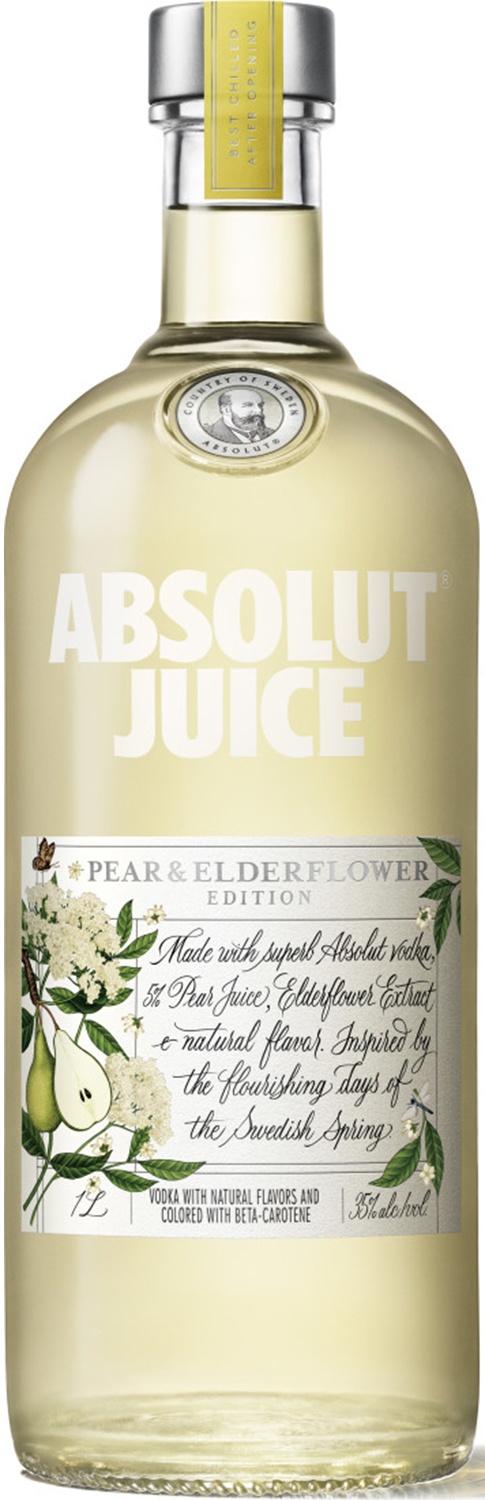 slide 1 of 1, Absolut Juice Pear & Elderflower, 1 liter
