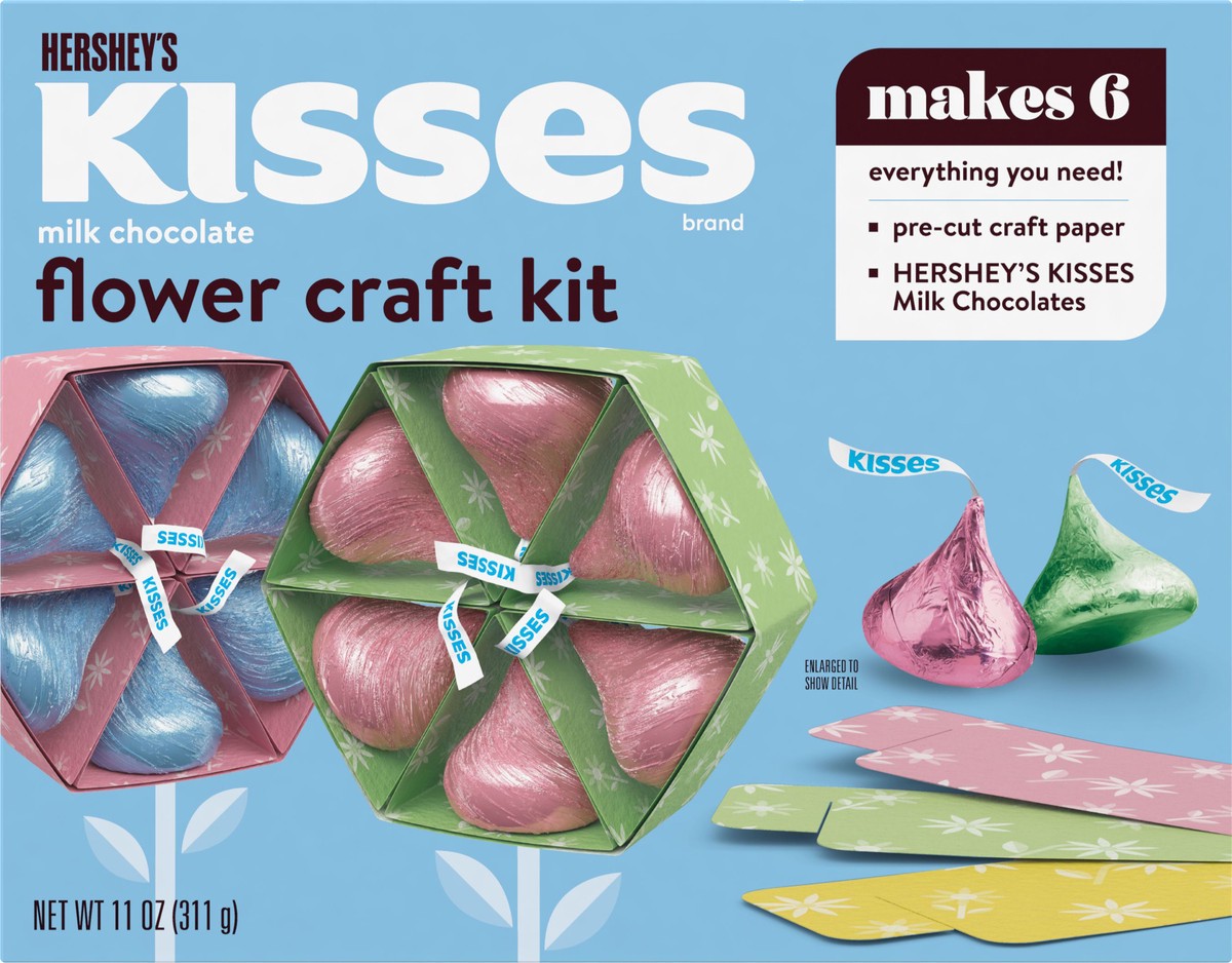 slide 2 of 6, Hershey's Kisses Milk Chocolate Flower Craft Kit 1 ea, 1 ct