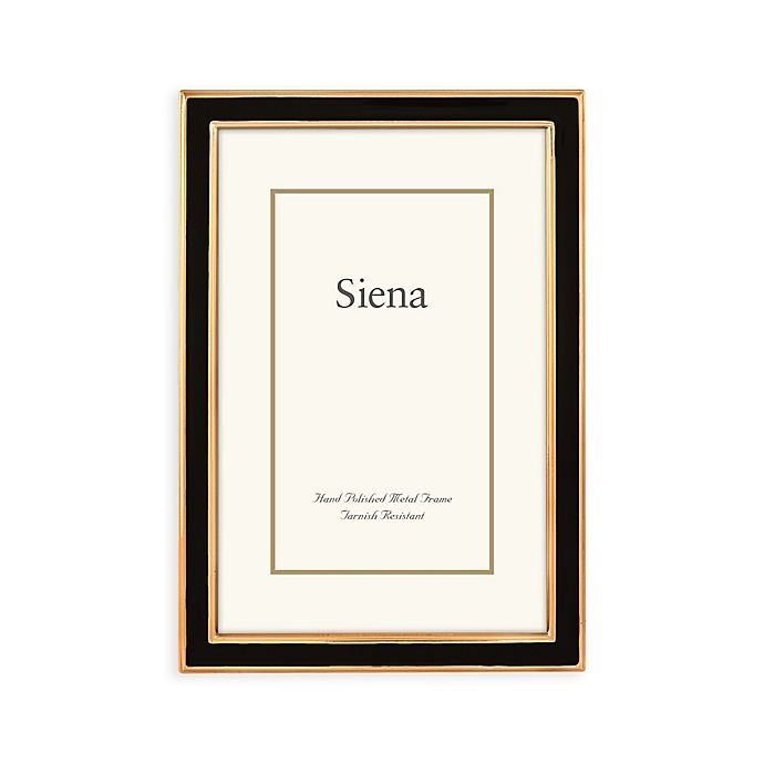 slide 1 of 1, Siena Metallics Narrow Enamel Frame - Black/Gold, 4 in x 6 in