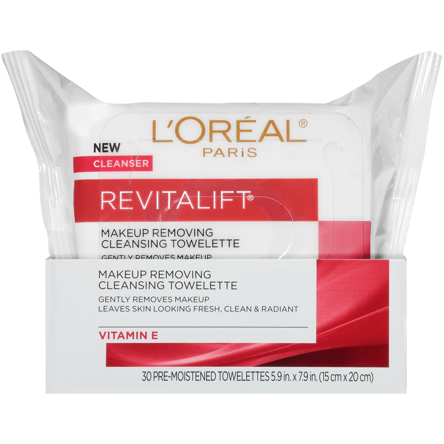 slide 1 of 6, L'Oréal Revitalift Radiant Smoothing Wet Cleansing Towelettes, 30 ct