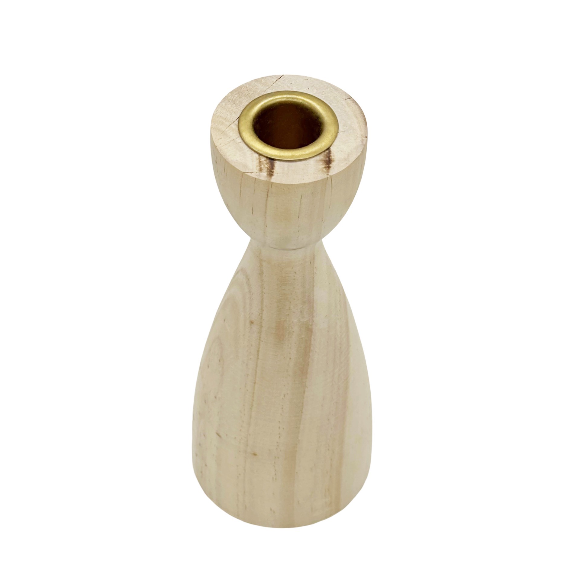 slide 2 of 2, Wood Hourglass Taper Candle Holder By Ashland, 2.8 in x 2.8 in x 7.3 in