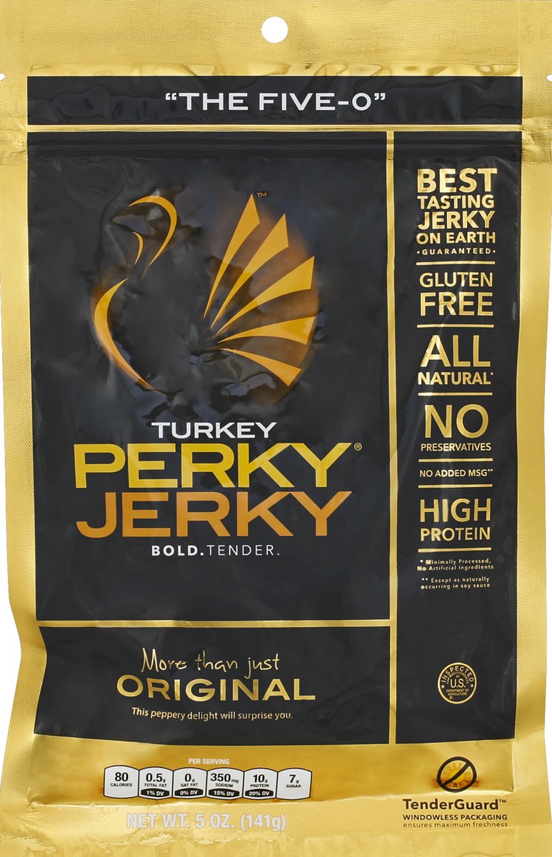 slide 1 of 4, Perky Jerky Turkey Jerky 5 oz, 5 oz