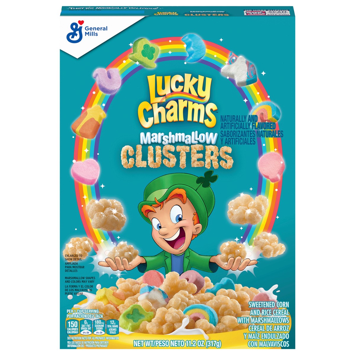 slide 1 of 9, Lucky Charms Marshmallow Clusters Breakfast Cereal, 11.2oz, 11.2 oz