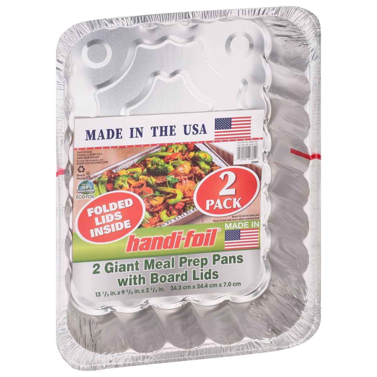 slide 12 of 12, Handi-foil Giant Meal Prep Pans with Board Lids 2 Each, 2 ct