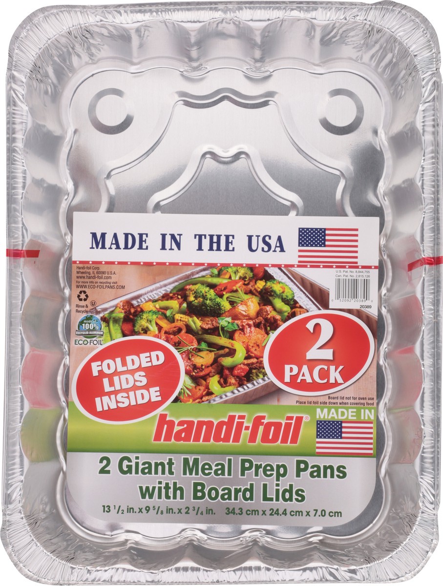 slide 5 of 12, Handi-foil Giant Meal Prep Pans with Board Lids 2 Each, 2 ct