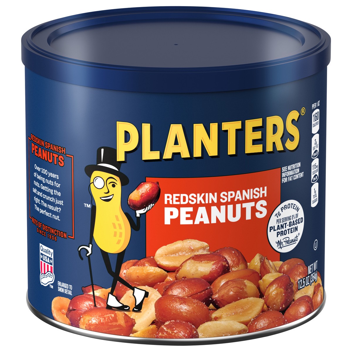 slide 2 of 9, Planters Redskin Spanish Peanuts, 12.5 oz Canister, 12.5 oz