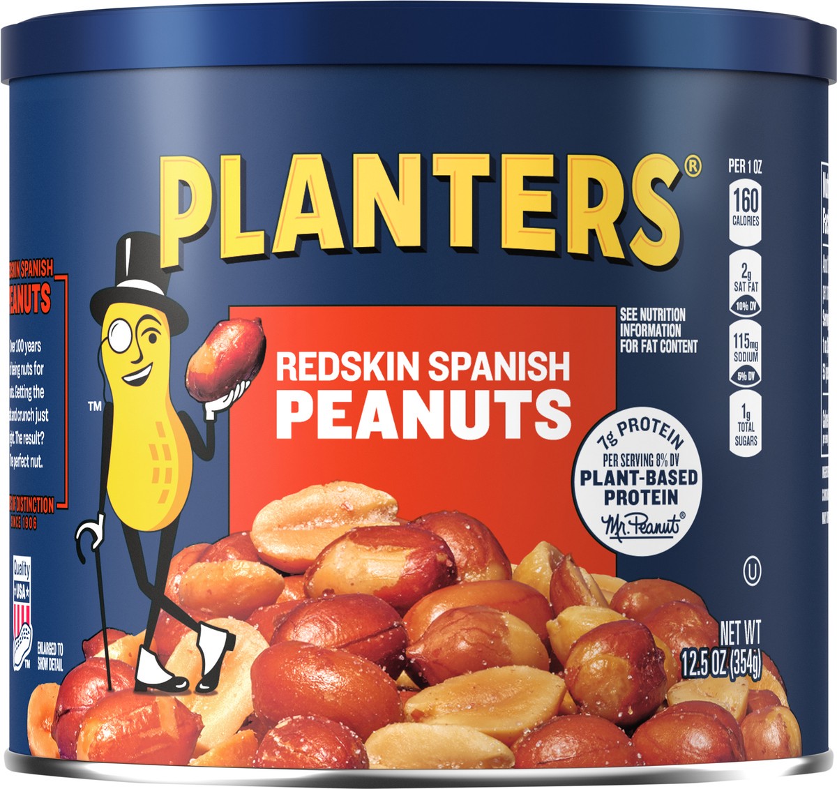 slide 6 of 9, Planters Redskin Spanish Peanuts, 12.5 oz Canister, 12.5 oz