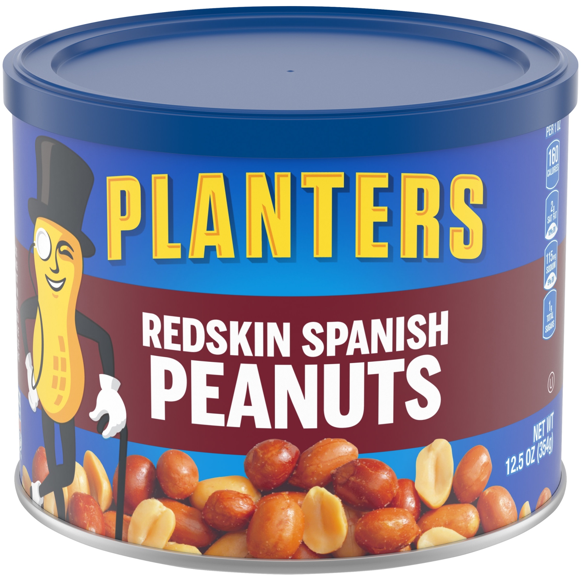 slide 1 of 2, Planters Redskin Spanish Peanuts,Canister, 12.5 oz