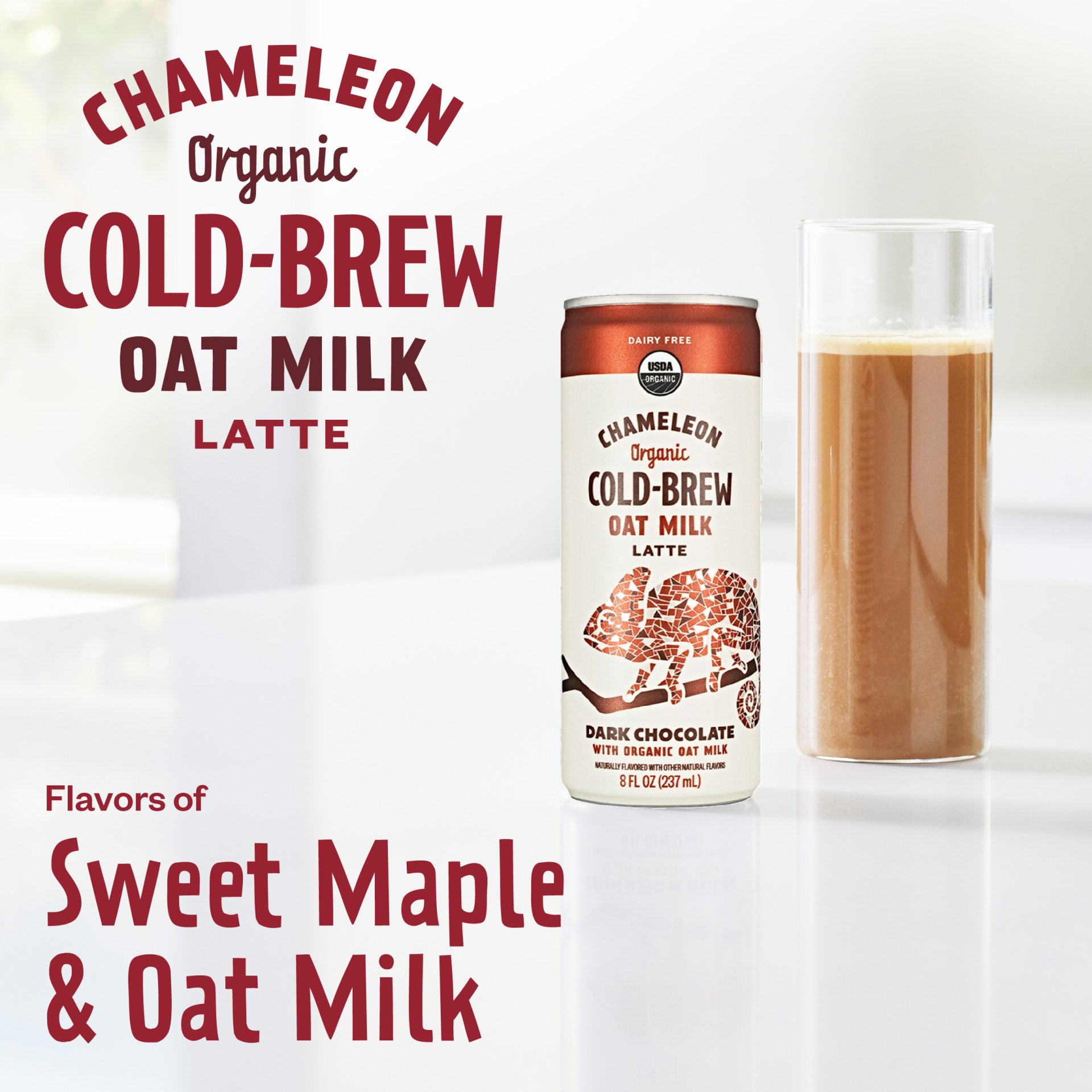 slide 3 of 6, Chameleon Cold-Brew Oat Milk Latte, Maple, 8 oz