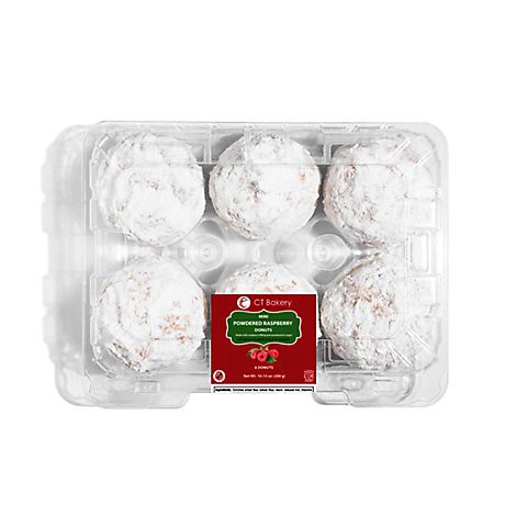 slide 1 of 1, CT Bakery Mini Powdered Raspberry Donuts 6 Count - 10.15 Oz, 6 ct