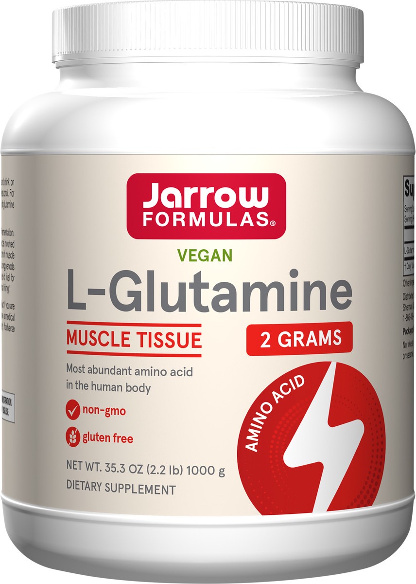 slide 2 of 4, Jarrow Formulas L-Glutamine 2 grams - 2.2 lb Powder - Approx. 500 Servings - Supports Muscle Tissue & Immune Support - Amino Acid for Digestive & GI Health - Dietary Supplement - Vegan - Gluten Free, 35.3 oz