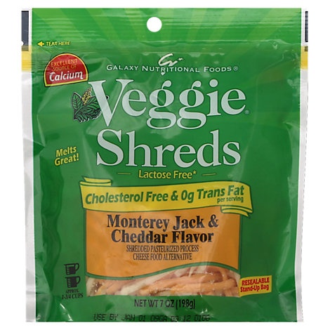 slide 1 of 1, Go Veggie Lactose Free Monterey Jack & Cheddar Flavor Shreds, 7 oz