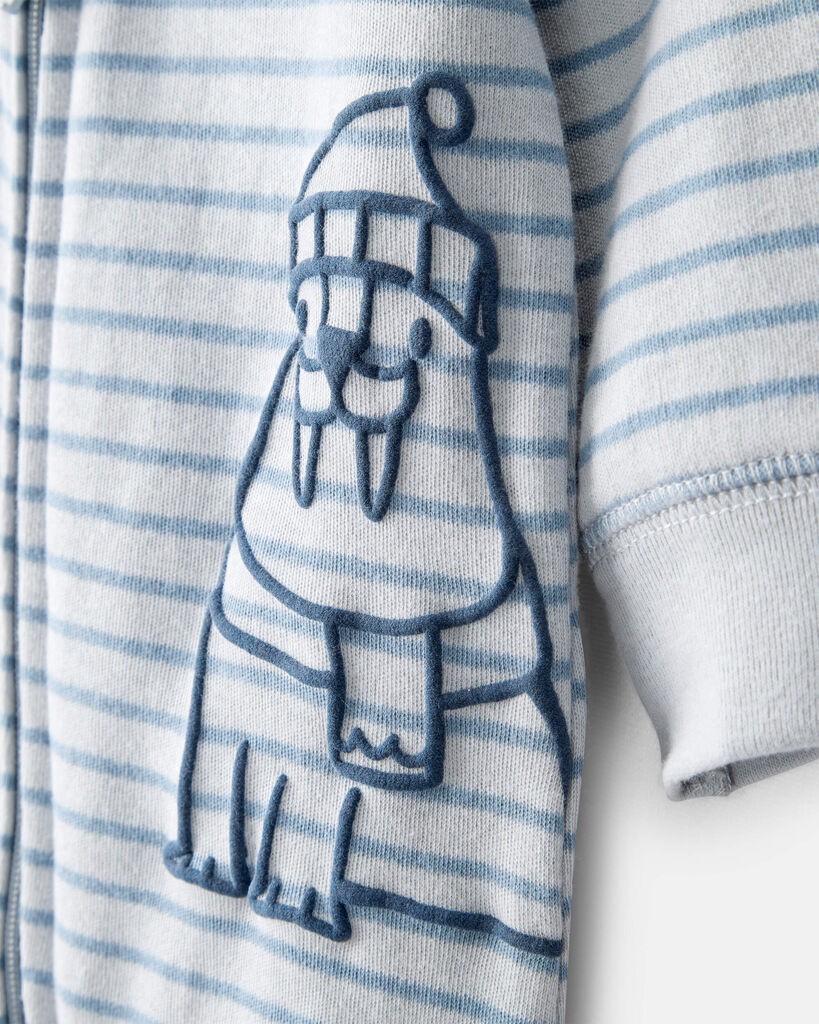 slide 3 of 4, Carter's Baby Boy Walrus 100% Cotton Long-Sleeve Snug Fit Sleep & Play Pajamas - Blue Blue 9M, 1 ct