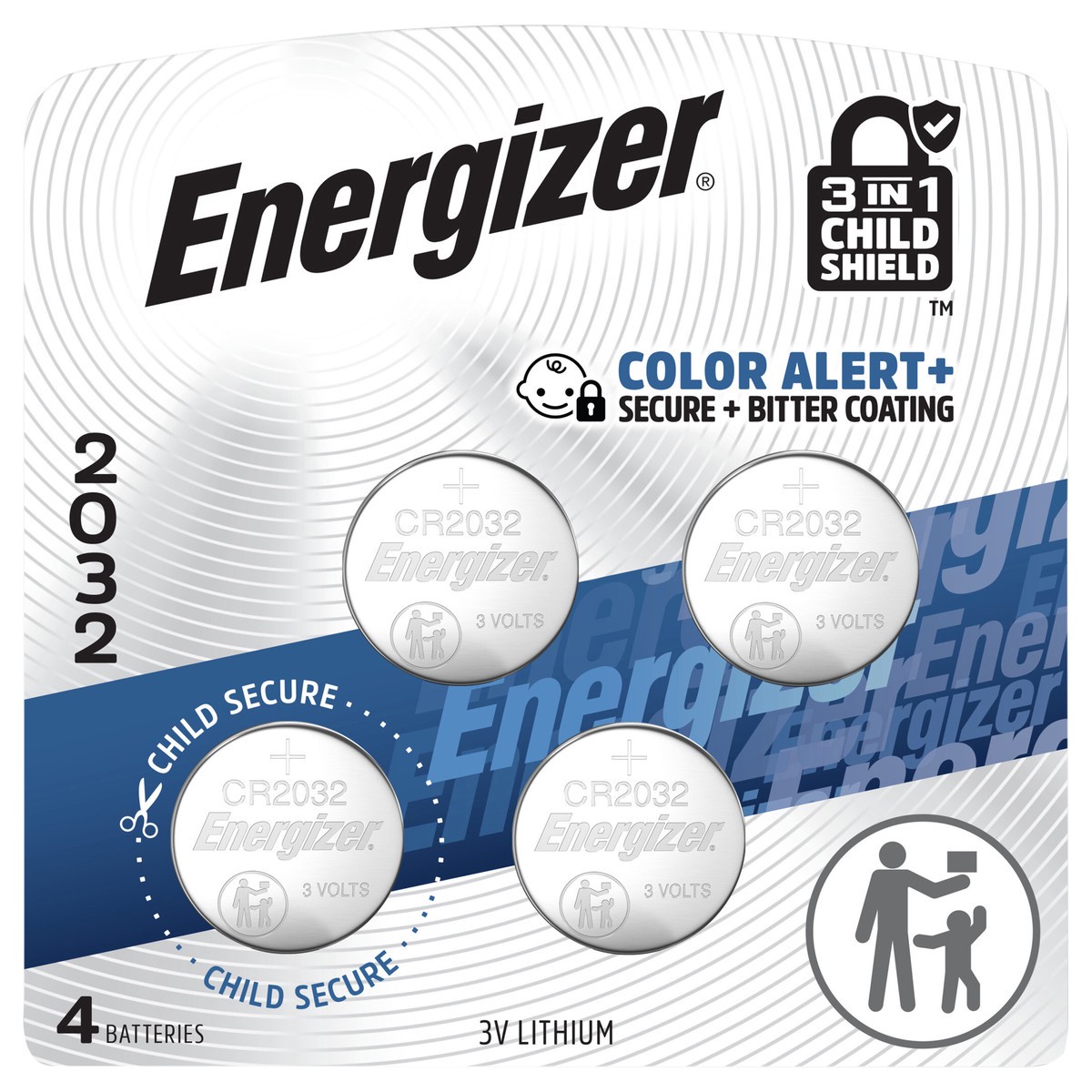 slide 1 of 3, Energizer 2032 Batteries (4 Pack), 3V Lithium Coin Batteries, 4 ct