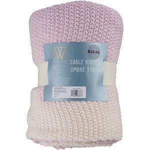 slide 1 of 1, Fall Fest Cable Knit Sherpa Throw Blanket, Lilac, 1 ct