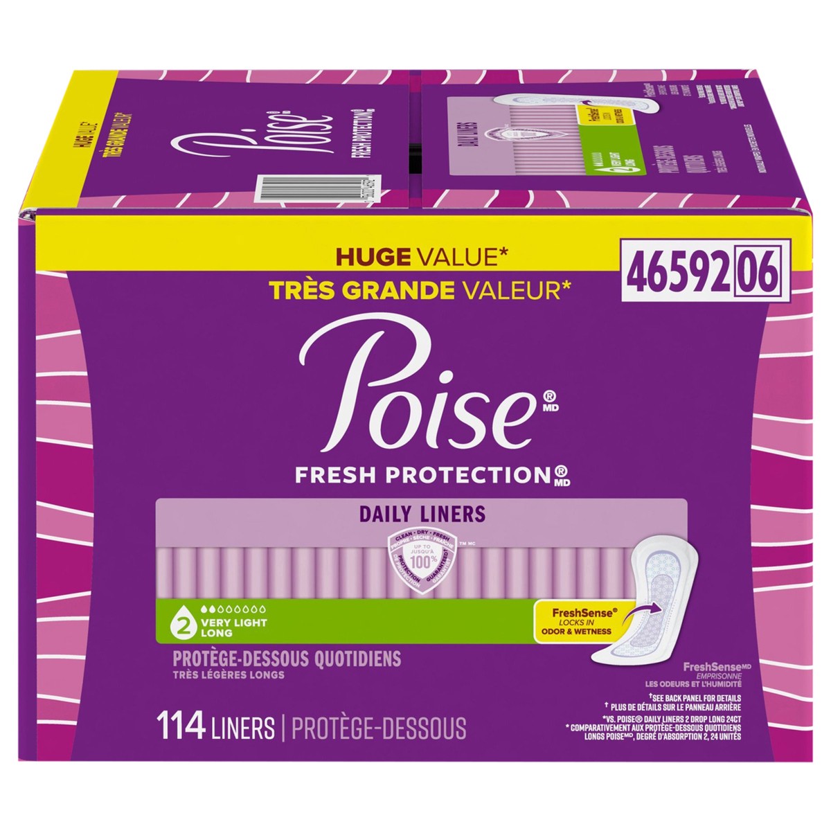 slide 1 of 9, Poise Daily Liners, Incontinence Panty Liners, 2 Drop Very Light Absorbency, Long Length, 114 Count of Pantiliners, 114 ct