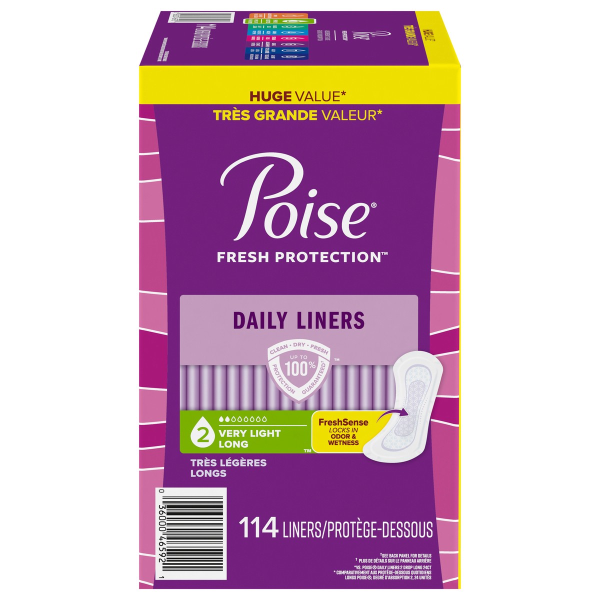 slide 1 of 9, Poise Daily Incontinence Panty Liners, 2 Drop Very Light Absorbency, Long, 114 Count of Pantiliners, 114 ct