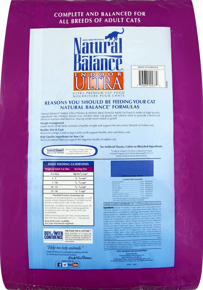 slide 6 of 8, Natural Balance Cat Food 15 lb, 15 lb