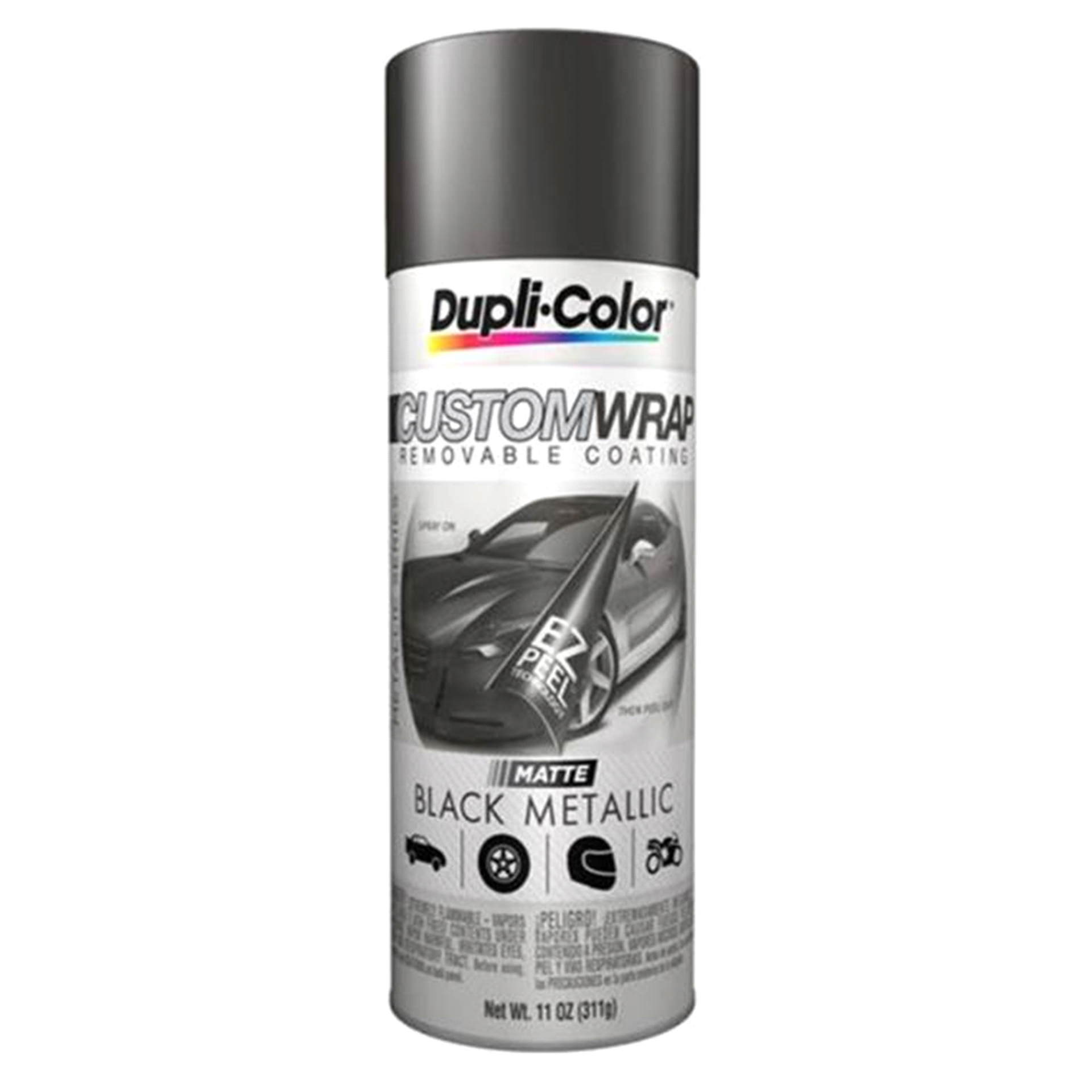 slide 1 of 1, Dupli-Color Custom Wrap Automotive Removable Paint CWRC830 Matte Black Metallic, 11 oz