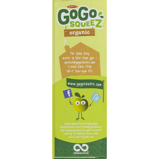 slide 5 of 8, GoGo squeeZ Organic Applesauce On The Go Apple Apple, 4 ct; 3.2 oz