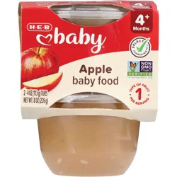 H-E-B Baby Food - Apple, 4 oz Tubs