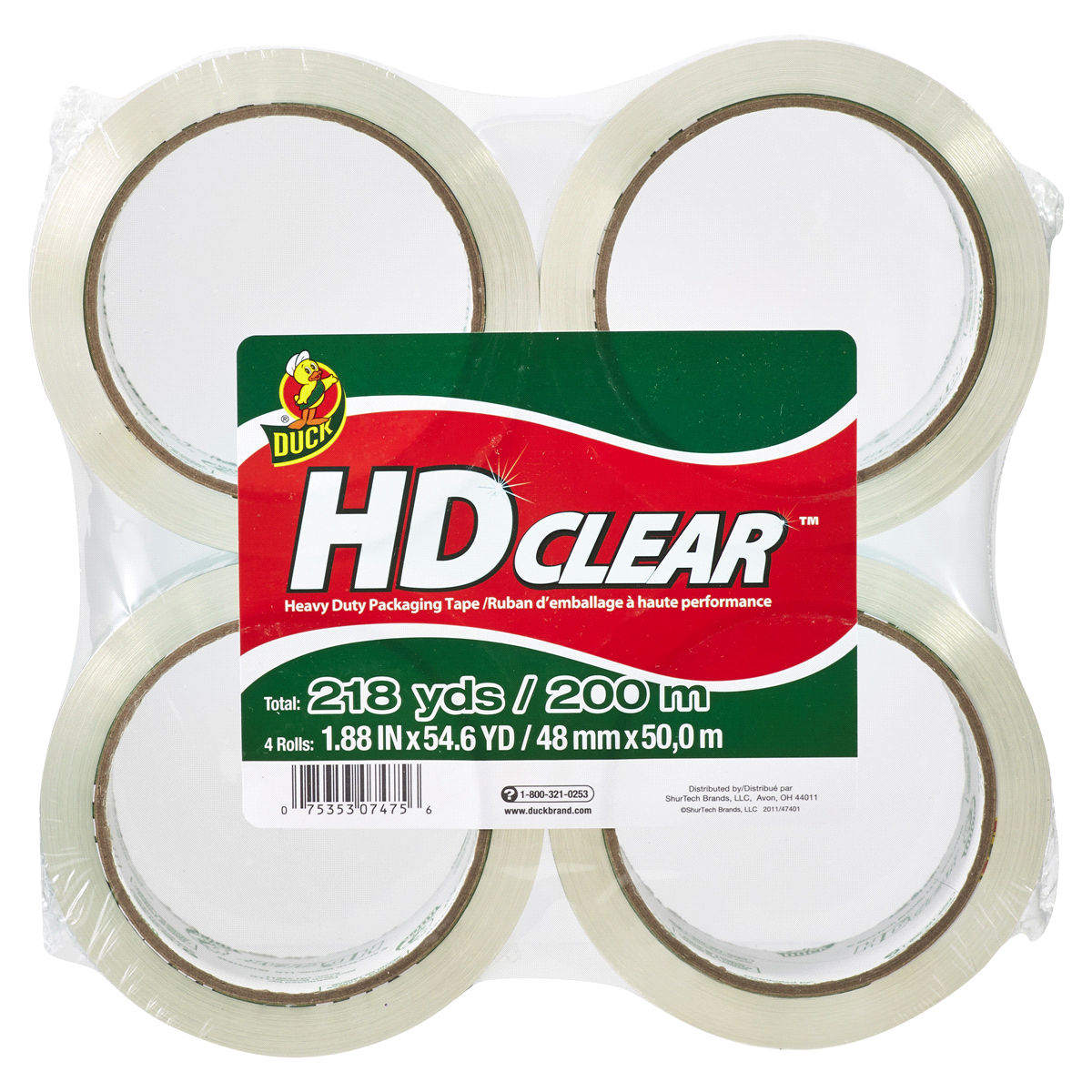 slide 1 of 29, Duck Heavy Duty Packaging Tape - Clear, 4 ct