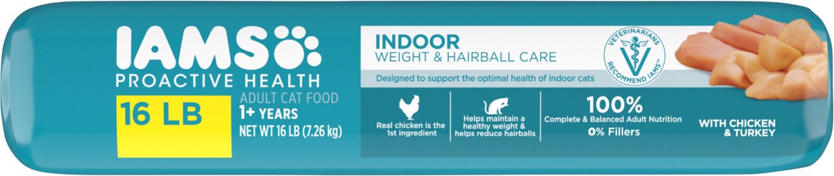 slide 3 of 9, Proactive Health Premium Adult 1+ Years Indoor Weight & Hairball Care with Chicken & Turkey Cat Nutrition 16 lb, 16 lb