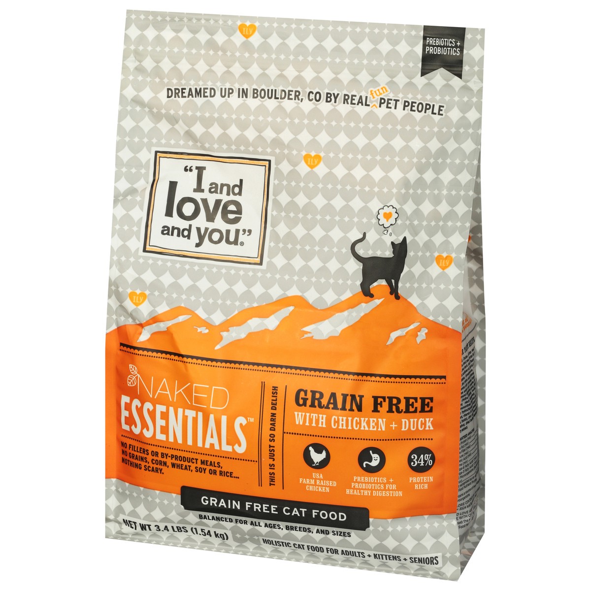 slide 3 of 9, I and Love and You Naked Essentials Grain Free with Chicken + Duck Cat Food 3.4 lb, 3.4 lb