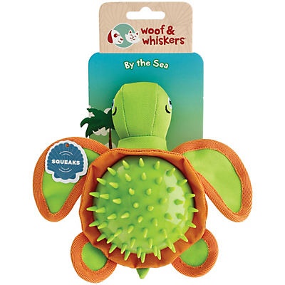 slide 1 of 1, Woof and Whiskers Spike Shell Turtle Plush Dog Toy, 1 ct