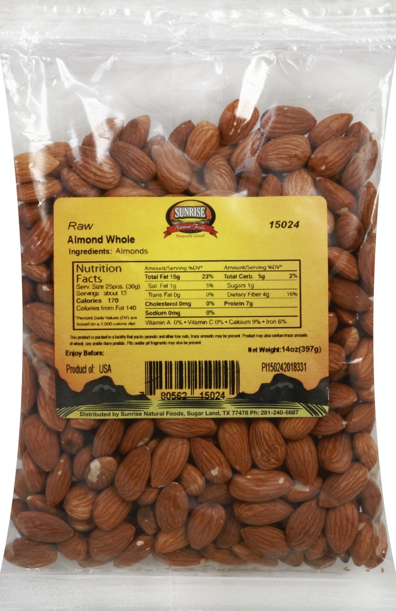 slide 5 of 5, Sunrise Natural Foods Almond 14 oz, 14 oz