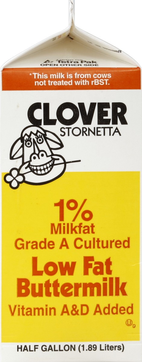 slide 3 of 4, Clover Buttermilk, Low Fat, 1% Milkfat, 12 gal