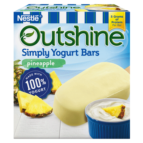 slide 1 of 1, Outshine Simply Yogurt Bars Pineapple, 4 ct; 2.65 fl oz