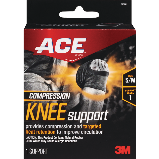 slide 1 of 1, Ace Compression Knee Support S/M, 1 ct