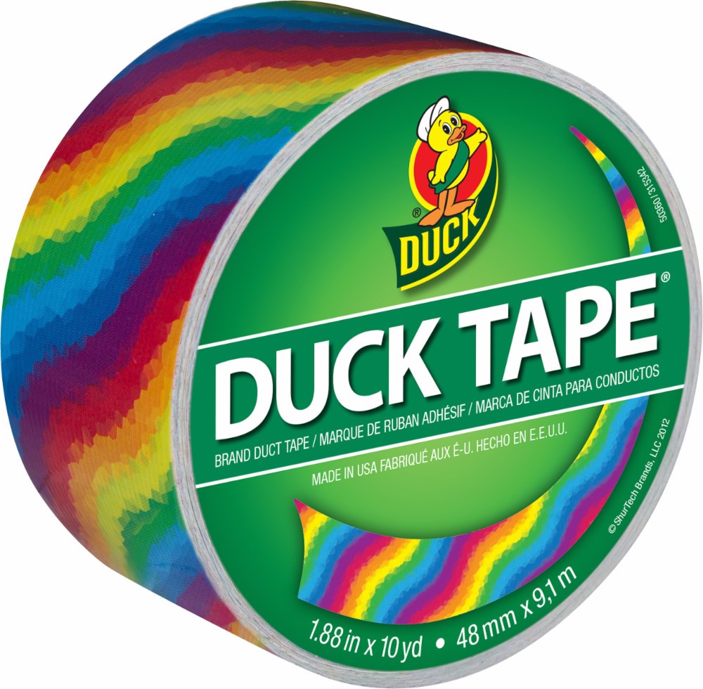 slide 1 of 3, Duck Rainbow Duct Tape, 1.88 in x 10 yd