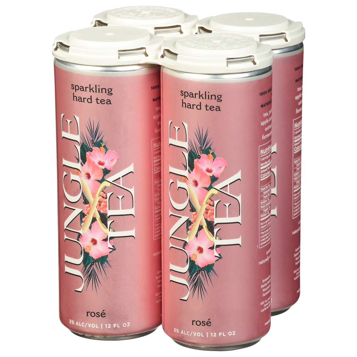slide 3 of 4, Jungle Tea Rose Sparkling Hard Tea 4 - 12 fl oz Cans, 4 ct