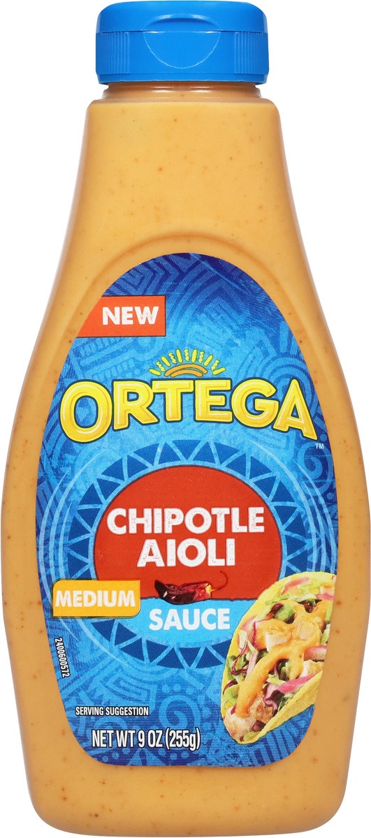 slide 8 of 8, Ortega Medium Chipotle Aioli Sauce, 9 oz