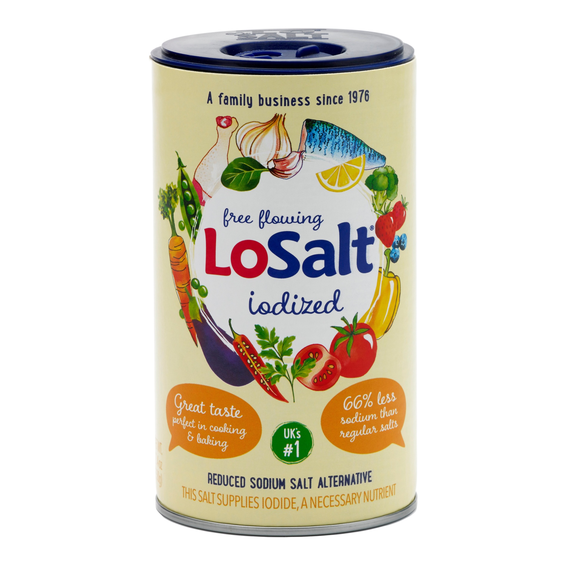 Losalt Iodized Reduced Sodium Salt Alternative, 12.35 Ounce -- 6