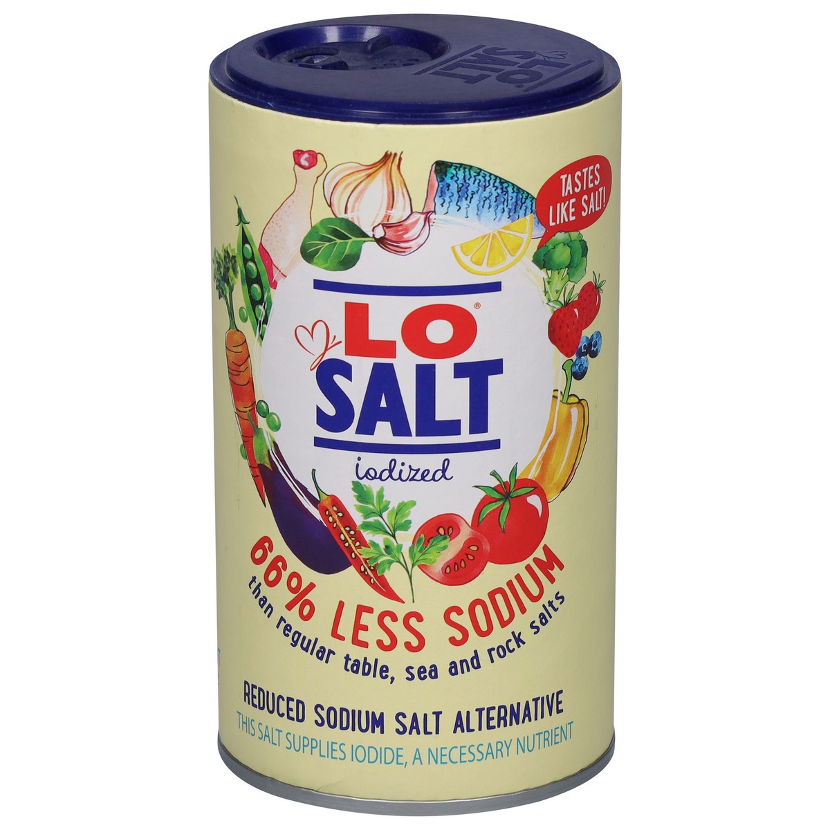 slide 1 of 9, Lo Salt Iodized Reduced Sodium Salt Alternatives 12.3 oz, 12.35 oz