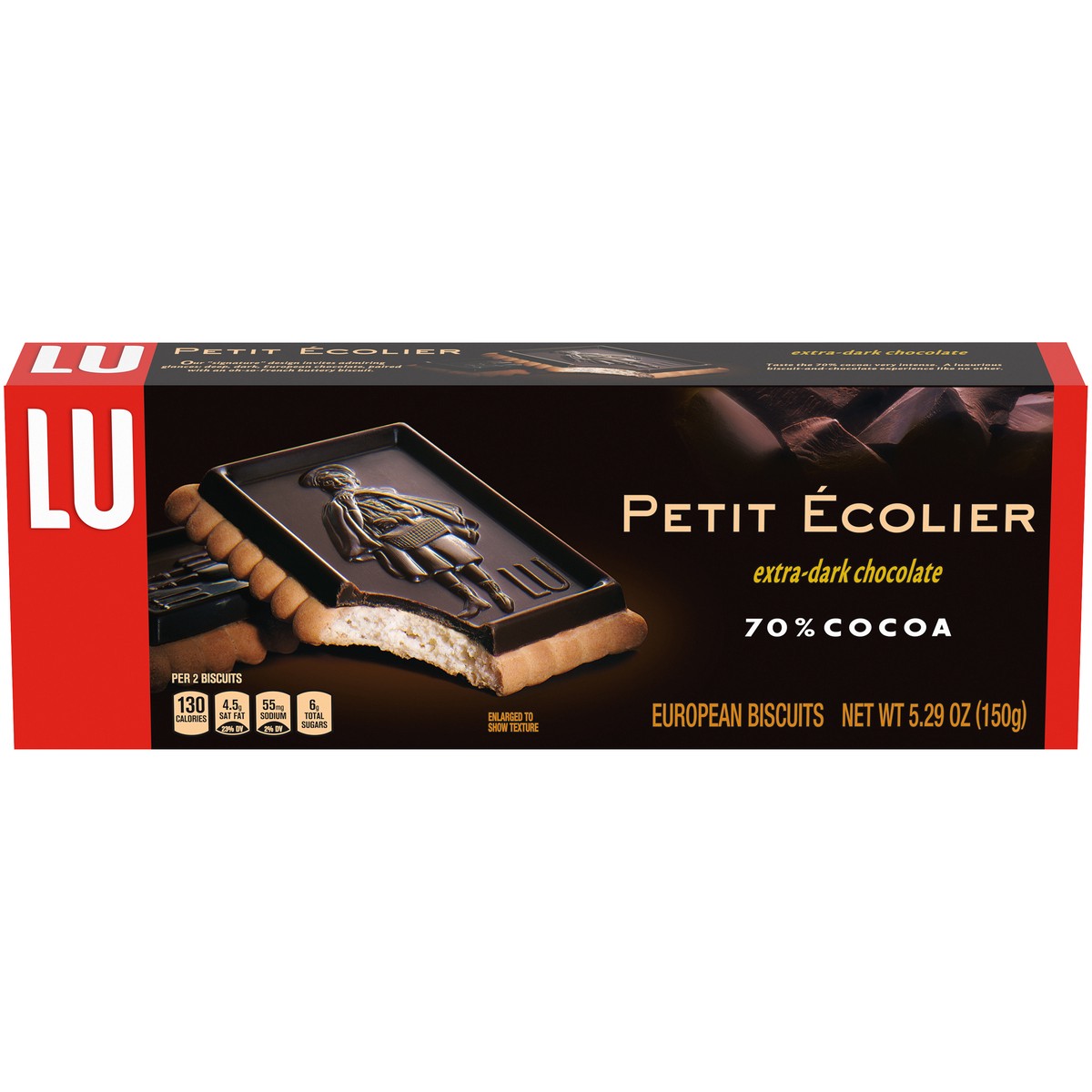 slide 1 of 9, Petit Ecolier 70% Cocoa Extra-Dark Chocolate European Biscuits 5.29 oz. Box, 5.29 oz