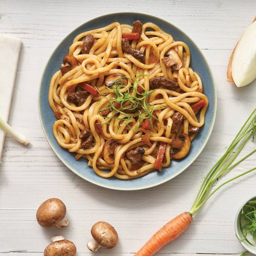 slide 9 of 14, Pulmuone Stir-Fry Udon with Korean BBQ Style Beef 24.1 oz, 24.1 oz