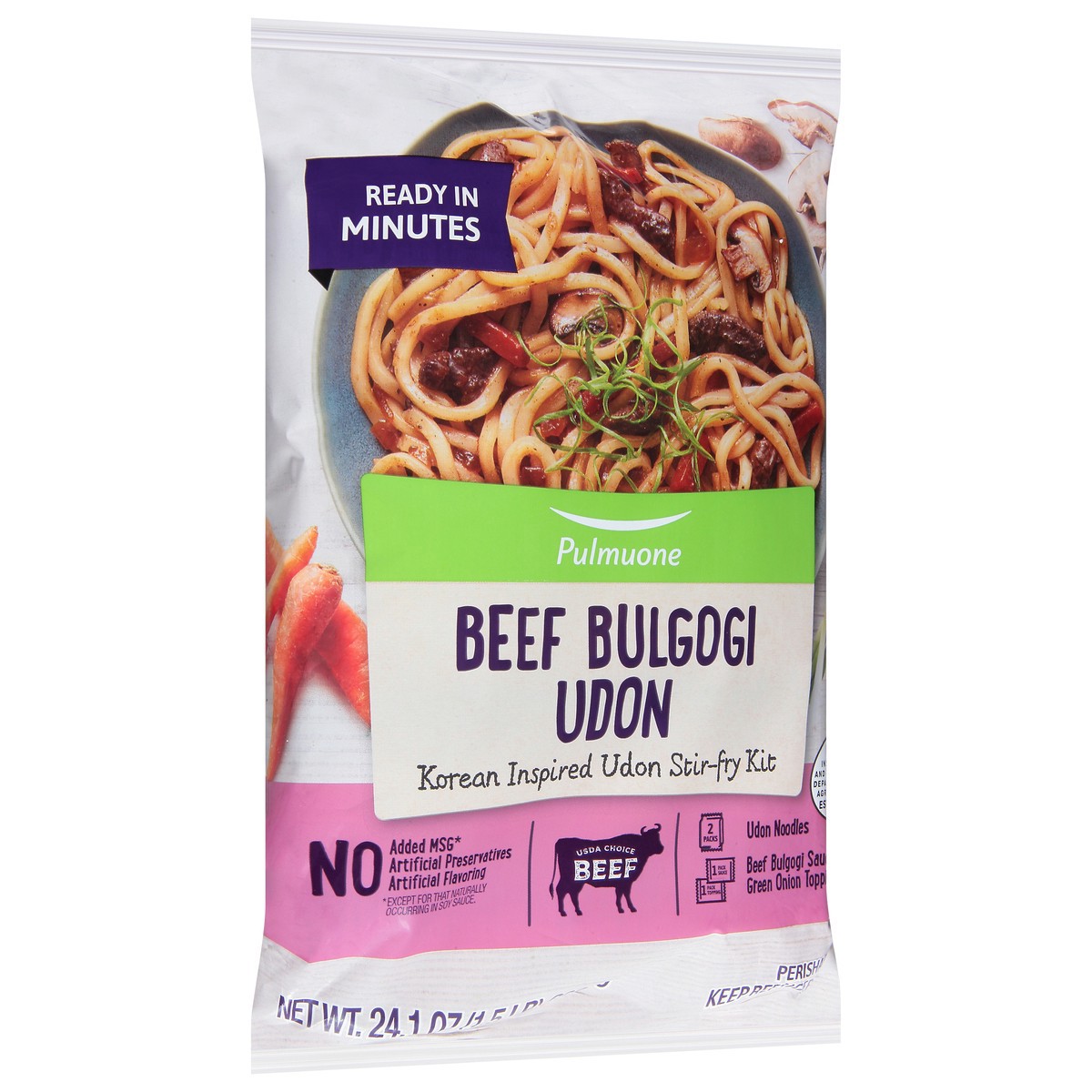 slide 11 of 14, Pulmuone Stir-Fry Udon with Korean BBQ Style Beef 24.1 oz, 24.1 oz