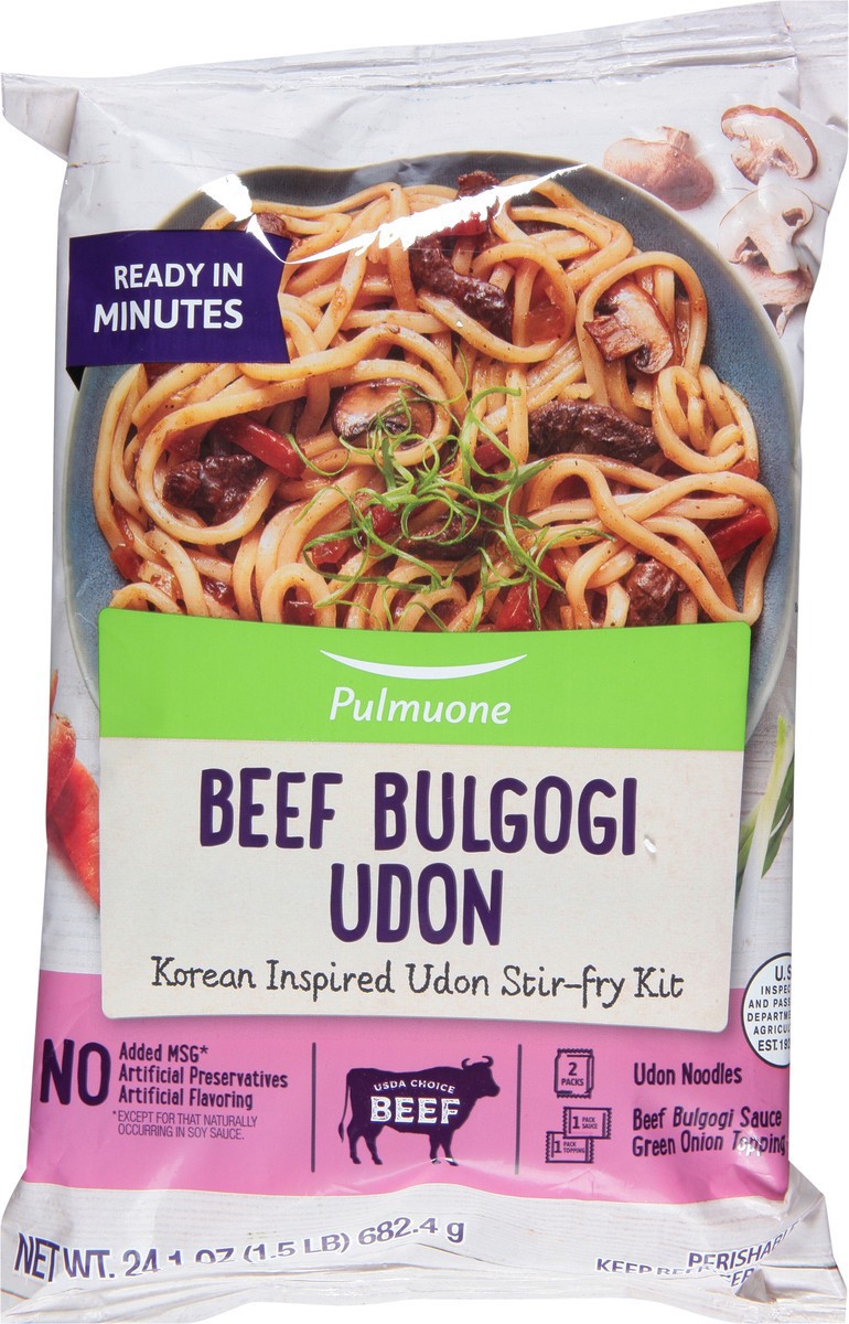 slide 10 of 14, Pulmuone Stir-Fry Udon with Korean BBQ Style Beef 24.1 oz, 24.1 oz
